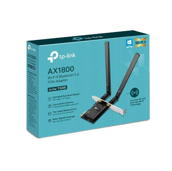 WIFI TP-LINK ARCHER TX20E AX1800 DUAL BAND 2ANT + BT 5.2